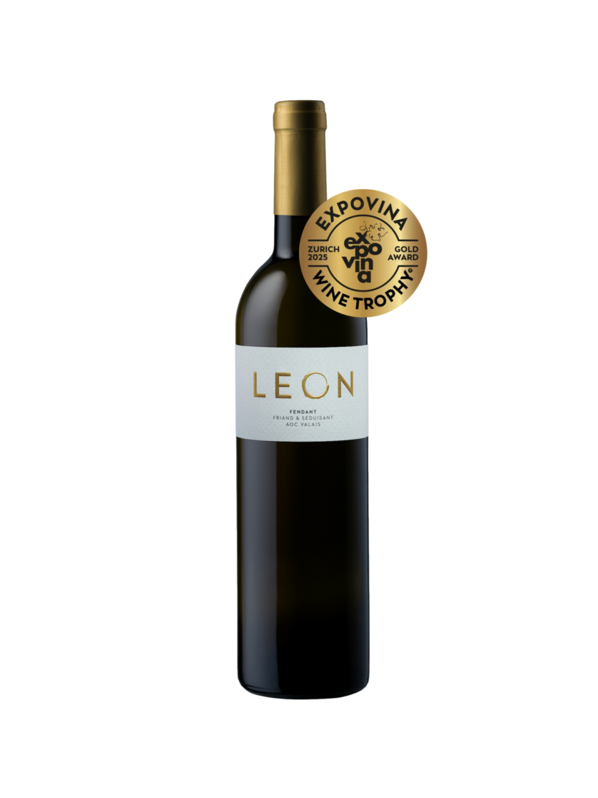 Bouteille Fendant Leon Or ExpoVina Vin Blanc Cave Chai du Baron