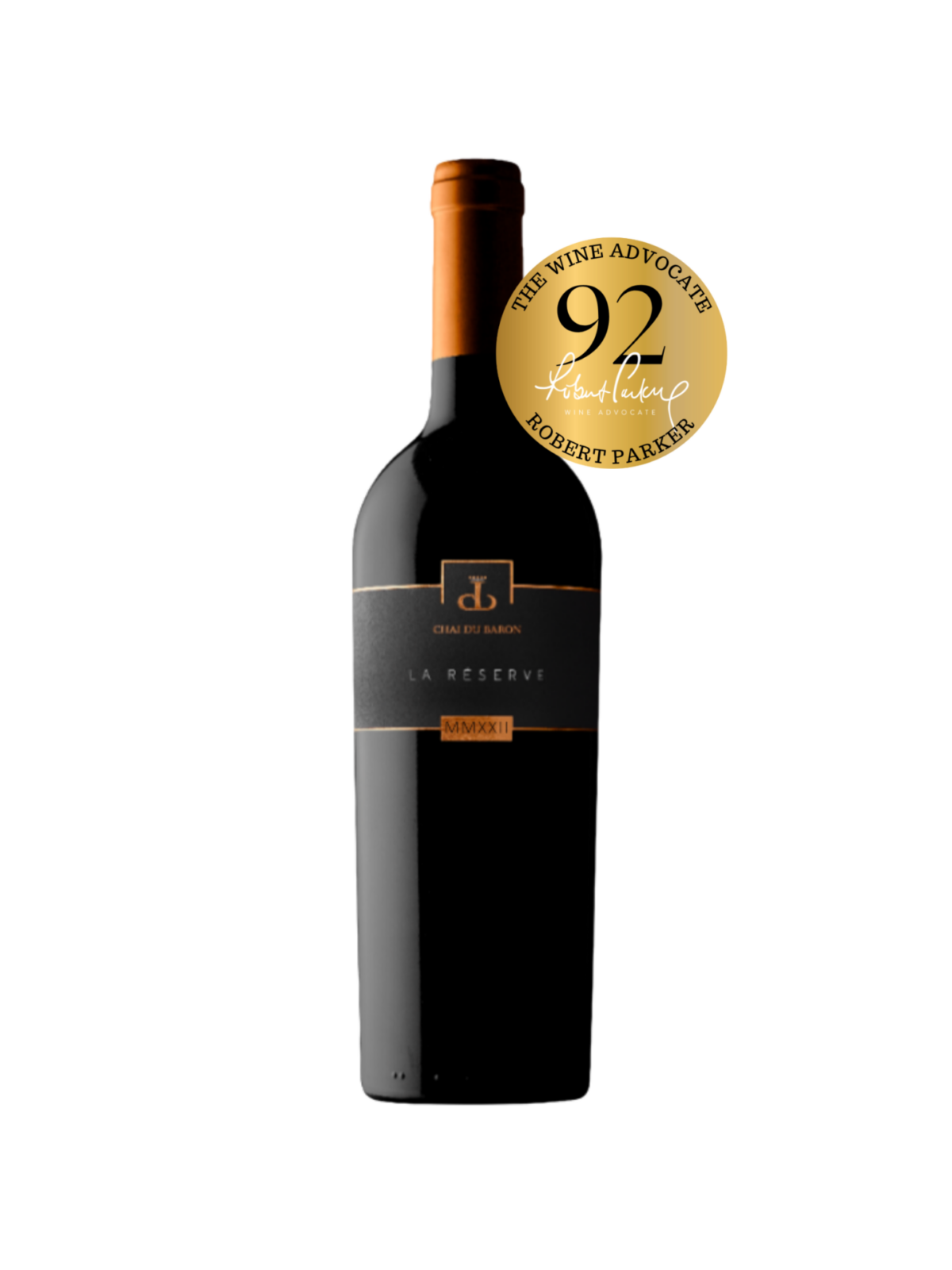 Flasche La Réserve du Chai Rotwein Merlot Cabernet Franc Cabernet Sauvignon Cave Chai du Baron 92 Punkte Parker Wine Advocate
