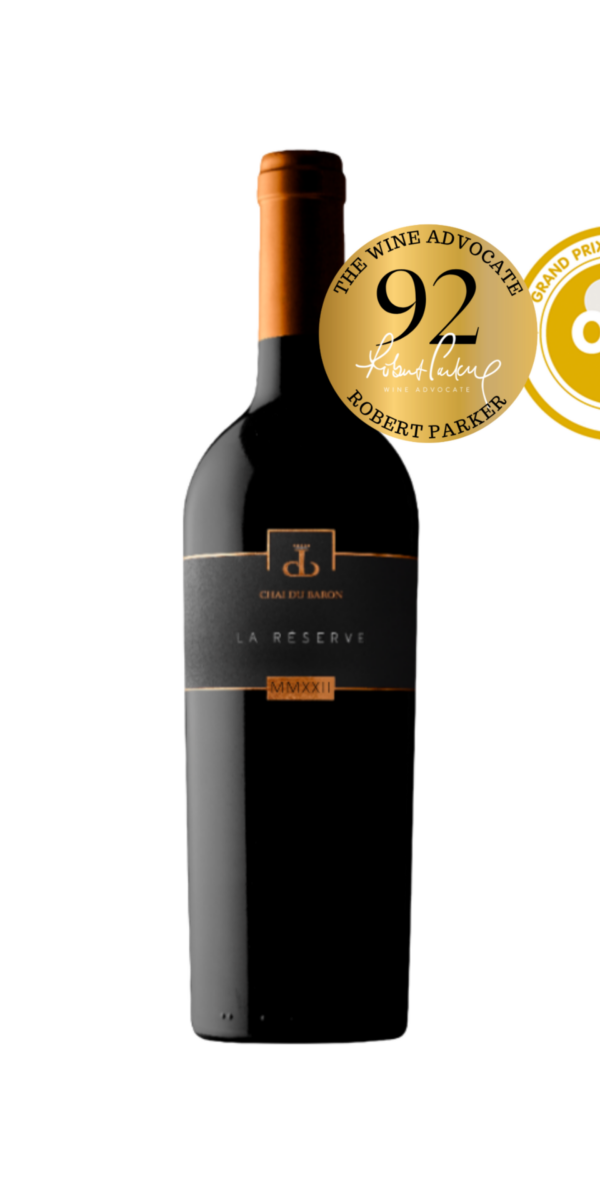 Bouteille La Réserve du Chai Vin Rouge Merlot Cabernet Franc Cabernet Sauvignon Cave Chai du Baron 92 points Parker Wine Advocate Grand Prix Vin Suisse