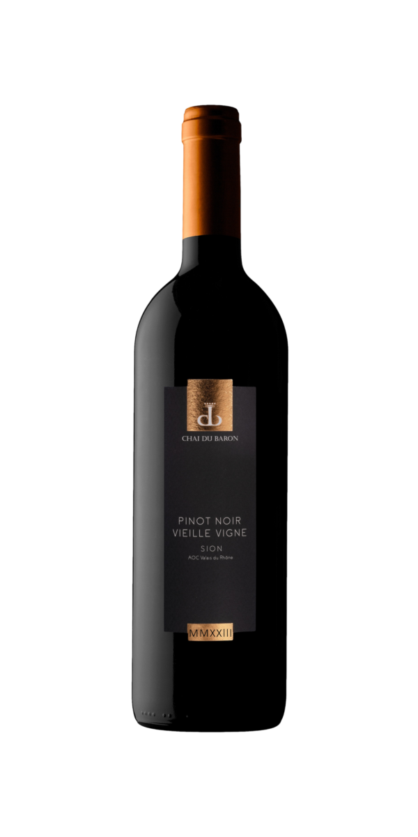 Flasche Pinot Noir Vieille Vigne de Sion Vin Rouge Cave Chai du Baron